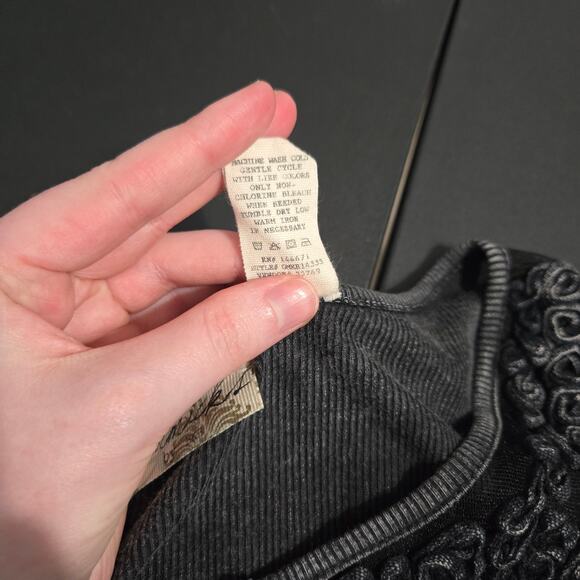 Gimmicks By BKE Womens Bodycon Ribbed Knit Y2K Top Size M Whimsigoth Mesh Sheer - Picture 5 of 6